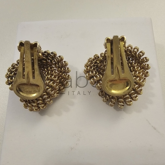 Vintage Knotted Mesh Clip On Earrings - Picture 2 of 3